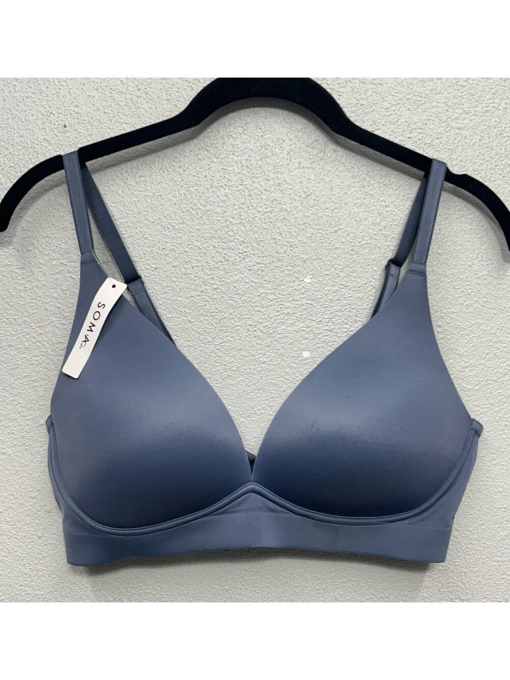 Soma Enbliss Luxe Plunge Bralette Medium Earl Gray (slate Color) Wireless NWT